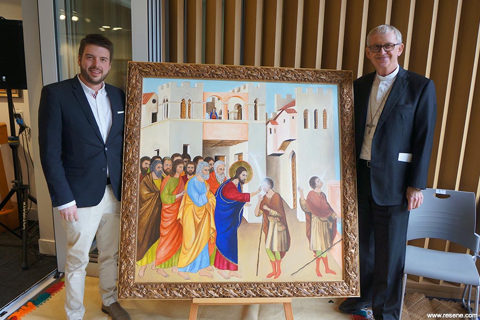 Jesus Heals the Blind Man painting - Waitakere Hospital