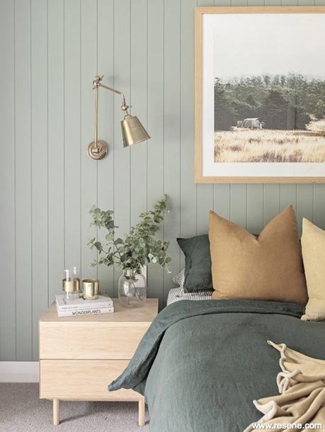 Light green bedroom