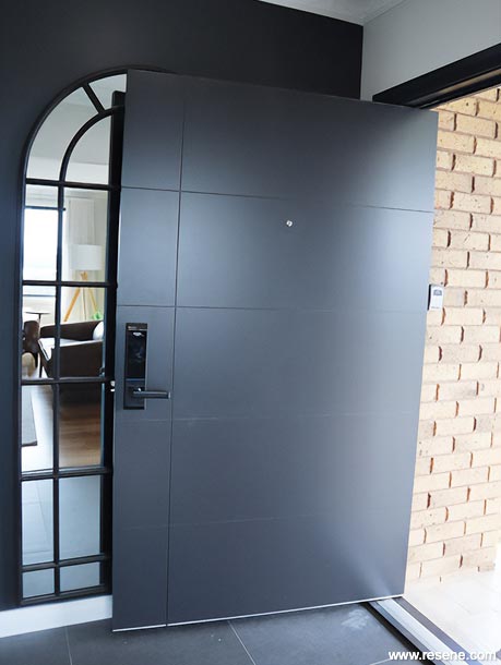 Modern black home entryway