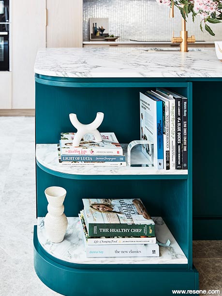 Blue and white kitchen