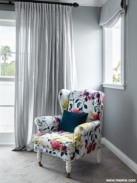 A grey and white lounge