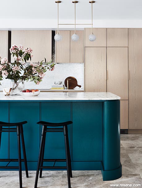 Peacock blue kitchen