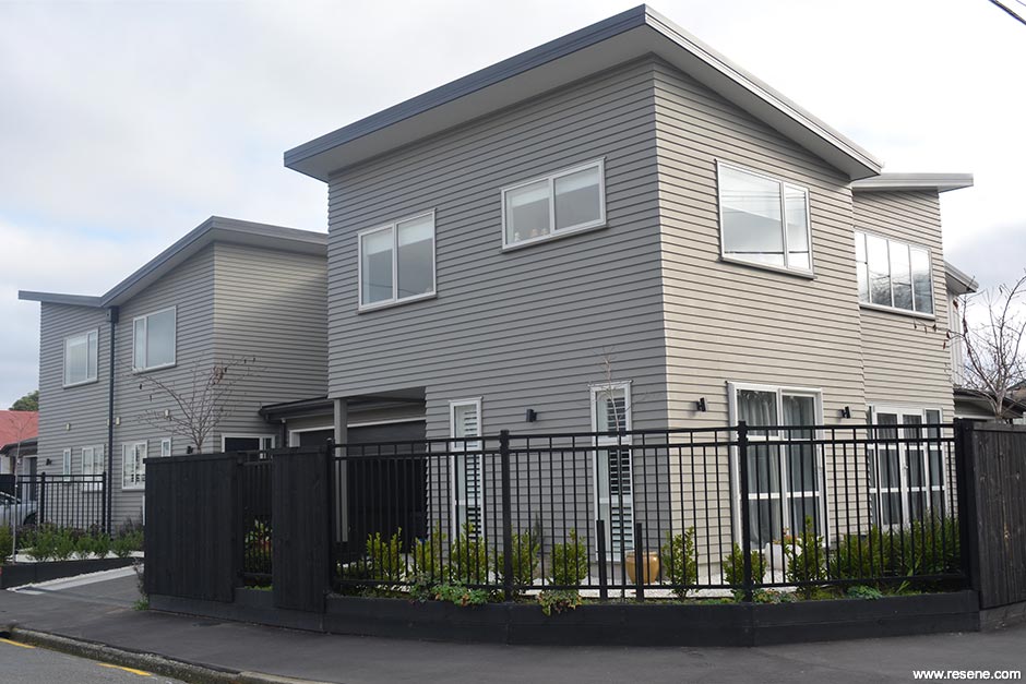 Neutral townhouse exterior