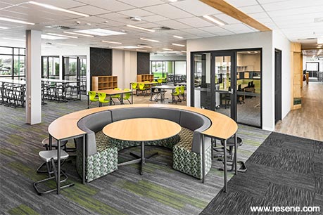 Grey and white school interior