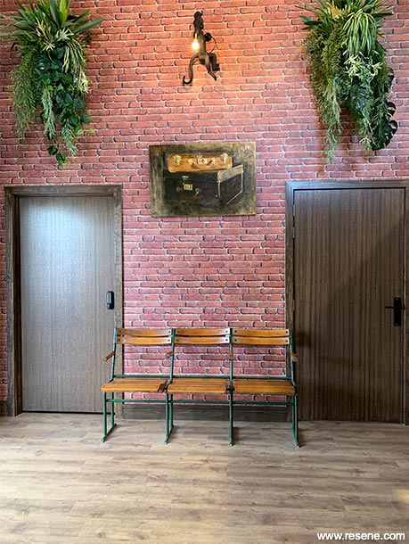 Red brick interior wall