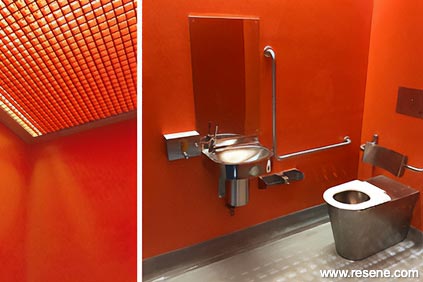 Red bathroom
