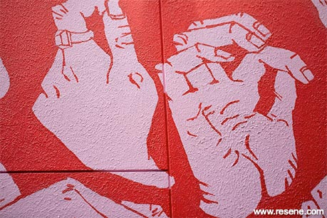 Red and pink mural - love of body language theme