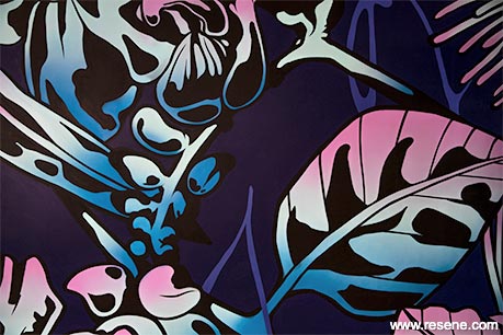 Purple and blue mural