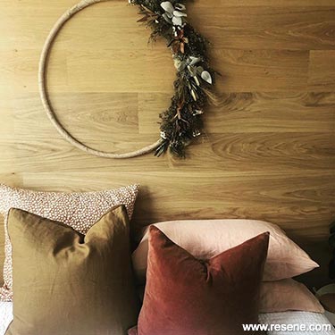 Timber panelled guest bedroom