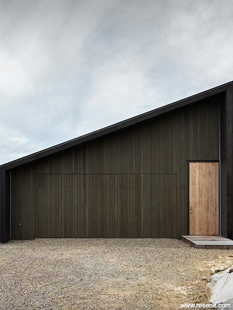 Stained black home exterior