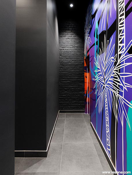 Taco Bell - colourful hallway mural