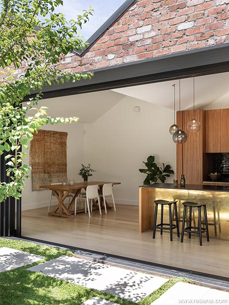 Open-plan kitchen and dining room