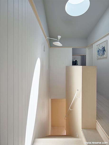 Duck egg blue hallway