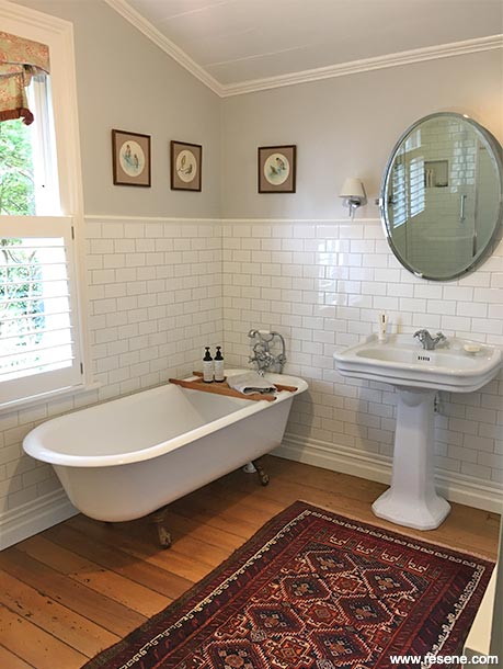 White tiled bathroom