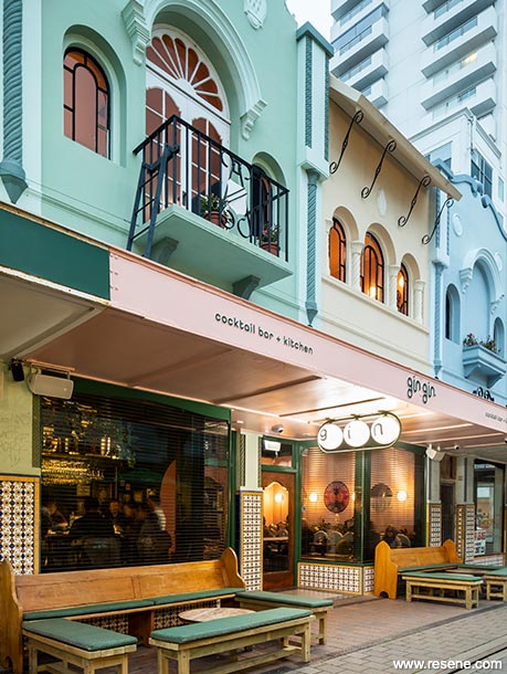 gin gin cocktail bar + eatery - exterior view