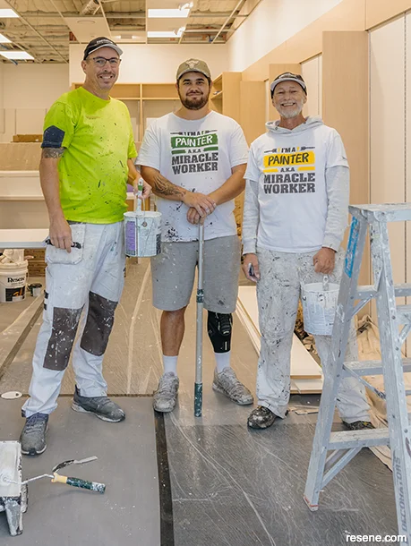 Painter Matthew Woodfield and crew on site