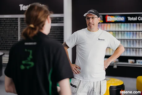 Painter Matthew Woodfield in Resene ColorShop