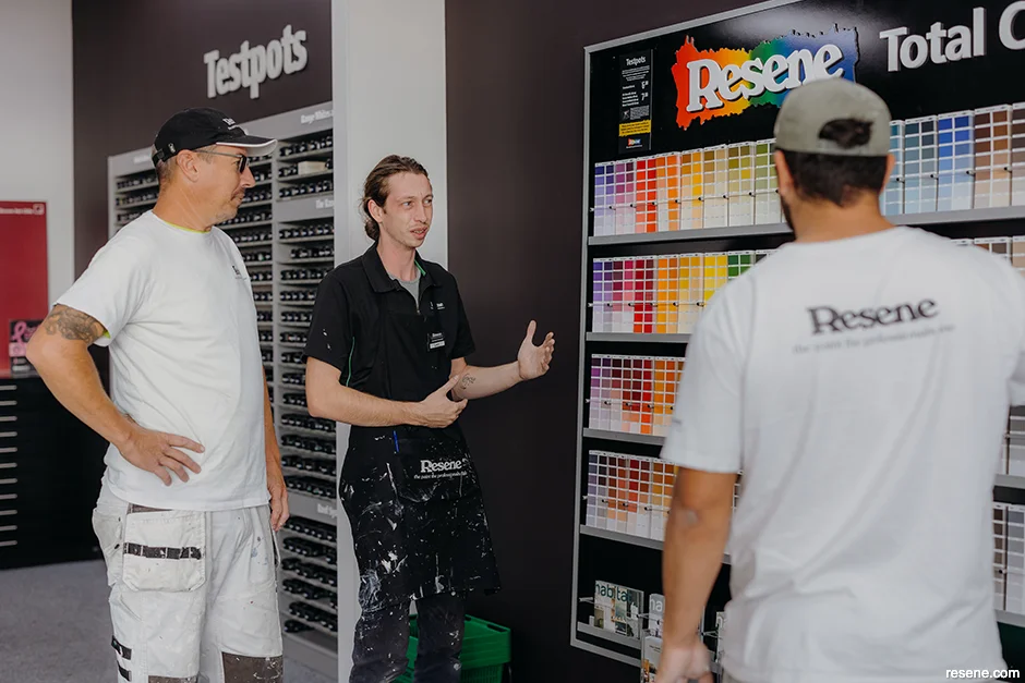Woodfield Decorators staff at Resene ColorShop