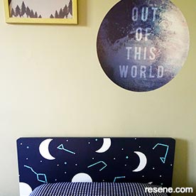 Make a space themed headboard