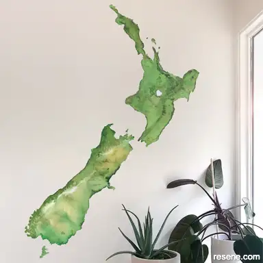 Watercolour NZ Map 