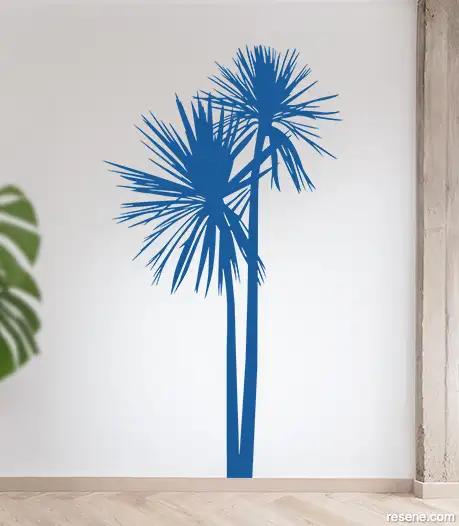 Back To Nature decal in Resene Resolution Blue
