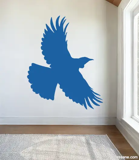 High Flyer decal in Resene Resolution Blue