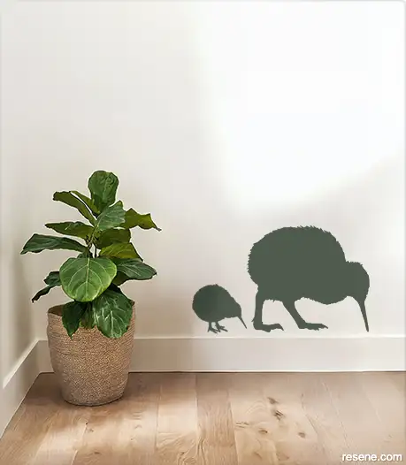 Keeping it Kiwi decal in Resene Forest Green
