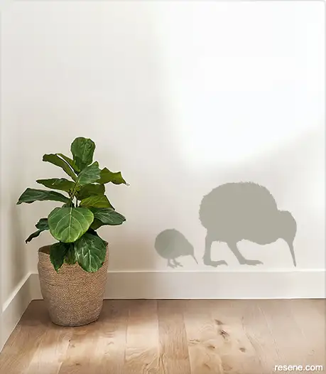 Keeping it Kiwi decal in Resene Lemon Grass