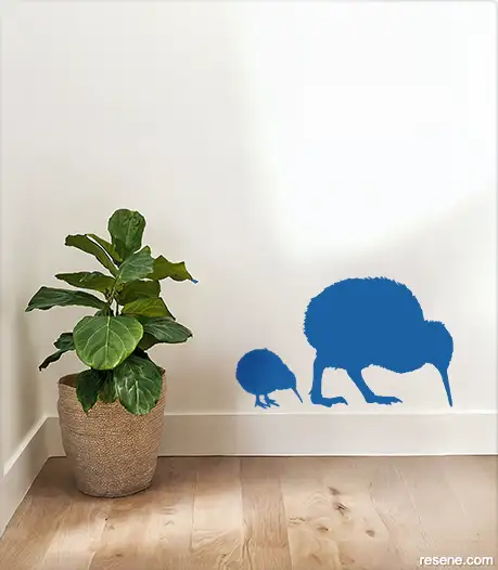 Keeping it Kiwi decal in Resene Resolution Blue