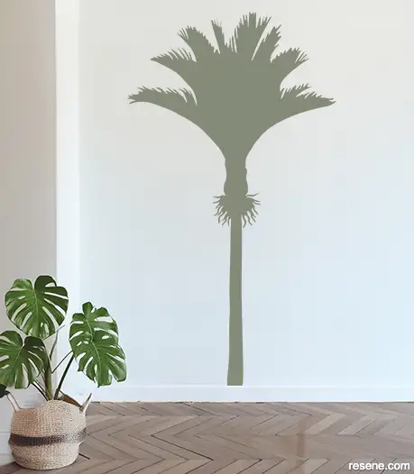 Palm Life decal in Resene Paddock