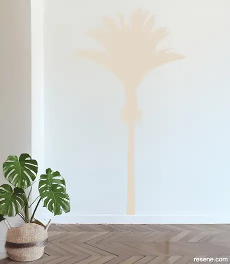 Palm Life decal in Resene Spanish White