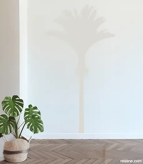 Palm Life decal in Resene Triple Sea Fog