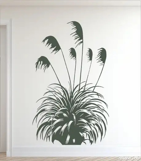 Top To Toetoe decal in Resene Forest Green