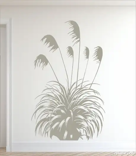 Top To Toetoe decal in Resene Lemon Grass