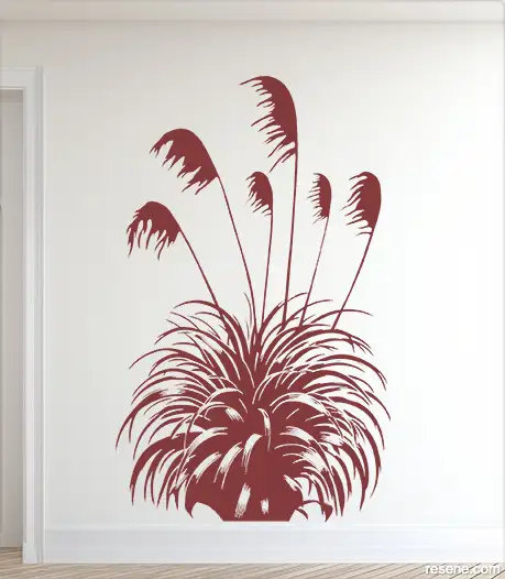 Top To Toetoe decal in Resene Pohutukawa