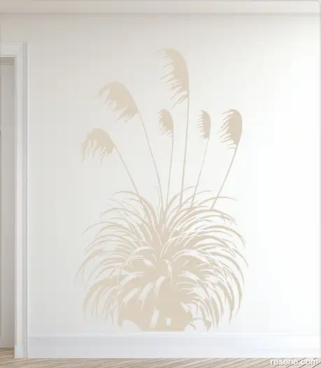 Top To Toetoe decal in Resene Spanish White