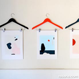 Painted coat hanger art