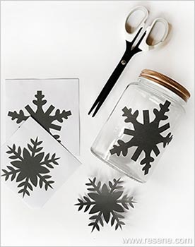 Stencill on jars
