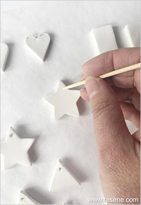 Make holes to hang ornaments