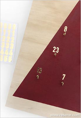 Paint and stick on numbers
