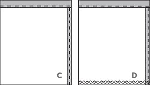 Sewing guide step C and  D