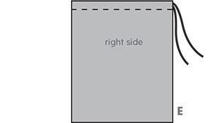 Sewing guide step E