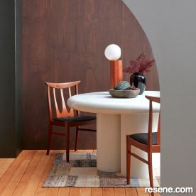 Stain a plywood wall
