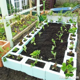 Make a concrete block garden bed