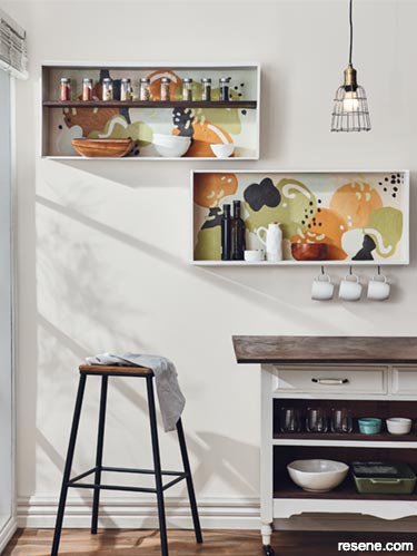 Paint an arty shelf unit