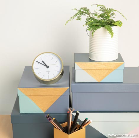 Painted upcycled boxes