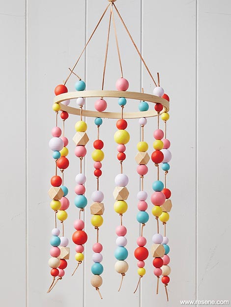Create a bright bead mobile