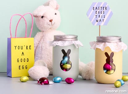 Paint bunny jars for your easter treats