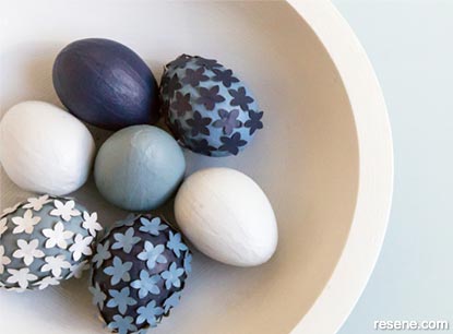 Decorated eggs - paper punch eggs