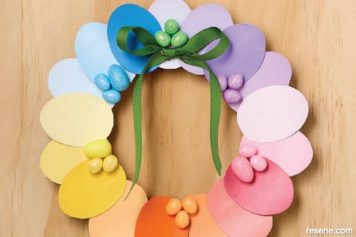 Egg wreath craft project